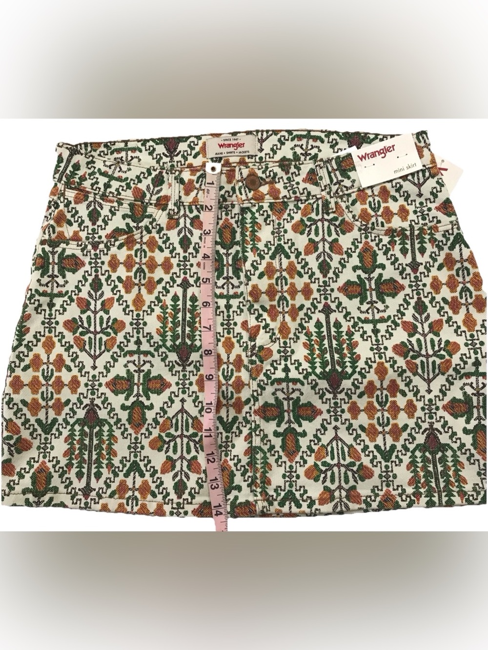 Wrangler Women Floral Pattern Western Mini Skirt Size 10/30 - Picture 7 of 8